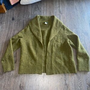 J CREW Shawl Collar Wool Blend Open Cardigan Sz Small
